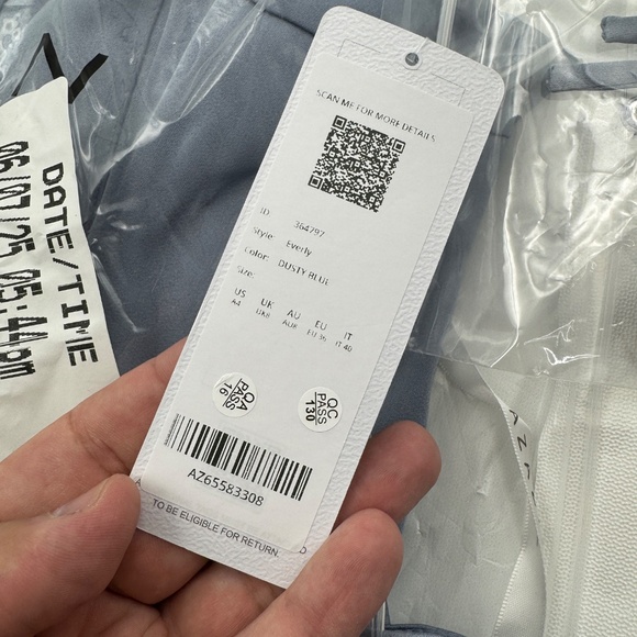 NEW AZAZIE EVERLY Stretch Dusty Blue Mermaid Off the Shoulder Stretch Satin - Picture 5 of 7